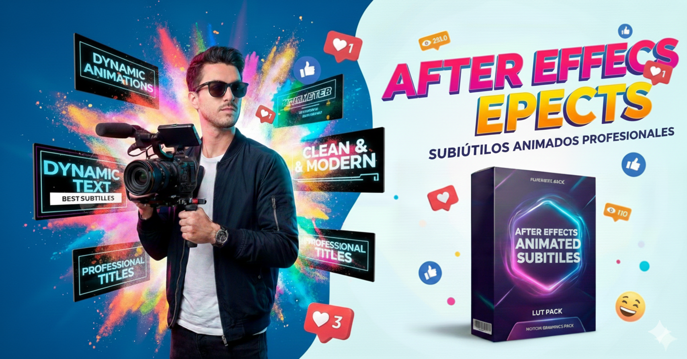 Dynamic Captions Pro: Pack de Subtítulos Animados para After Effects